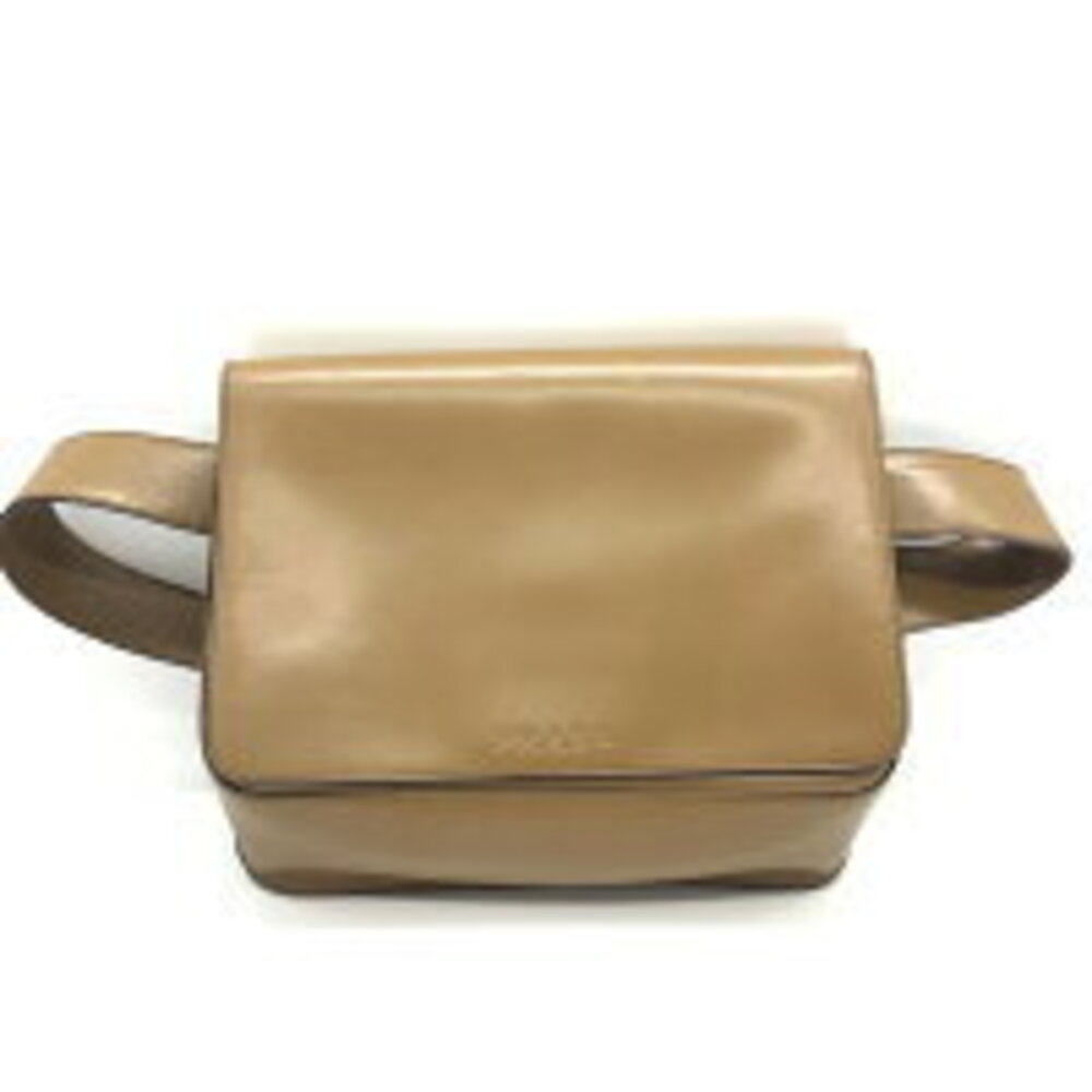 Prada Leather Logo Waist Bag Camel Tan